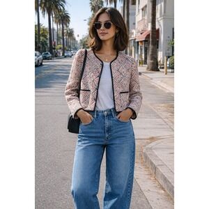 Alix of Bohemia Pasha Jacquard  Quilted Handwoven‎ Jacket Size Large Bohemian